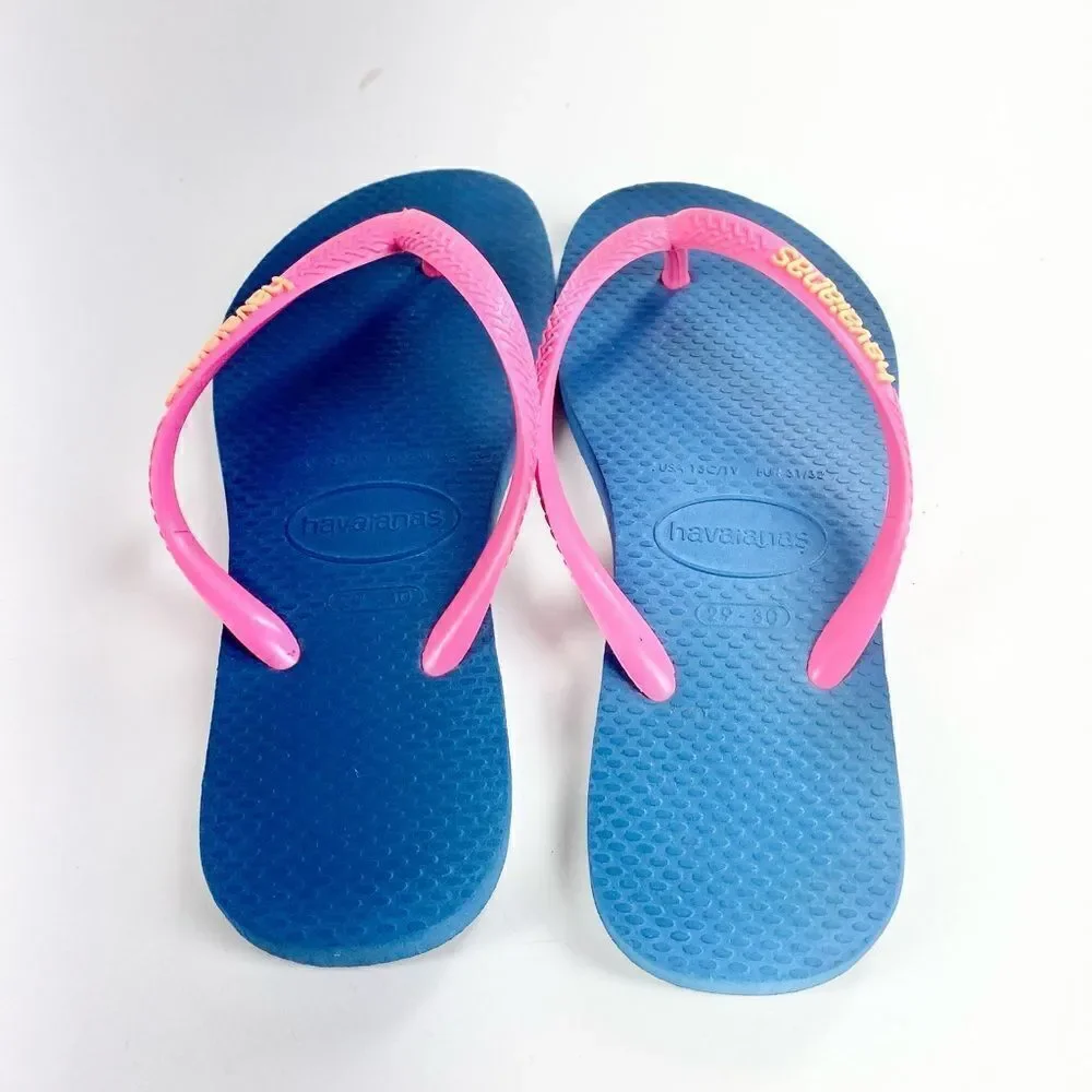Havaianas blue and pink classic toddler sandal flip flop thong 13